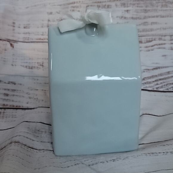 Rae Dunn Light Blue Snow Day Ceramic Birdhouse House Shaped Winter Decoration - Picture 4 of 11